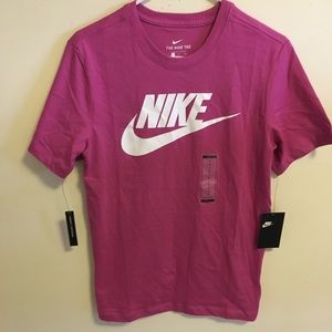 Nike pink and white men logo shirt
